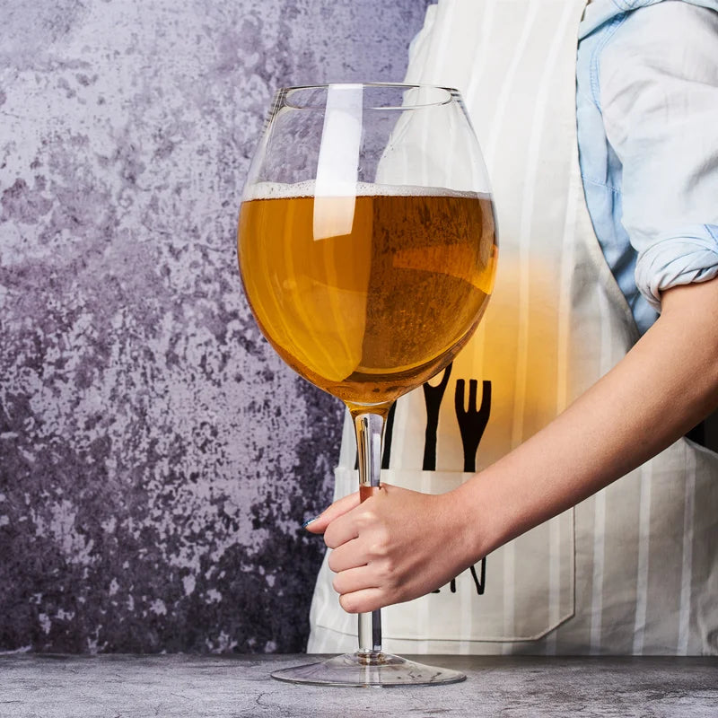 Huge 106 Oz Wine Glass and Beer Mug Combo - 3000ML Extra Large Crystal Glass for Parties, Weddings, and Celebrations