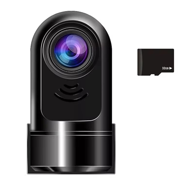 1080P HD 360° Rotating Mini ADAS Dash Camera with 32GB Card, Night Vision, Motion Detection, and 24H Parking Mode