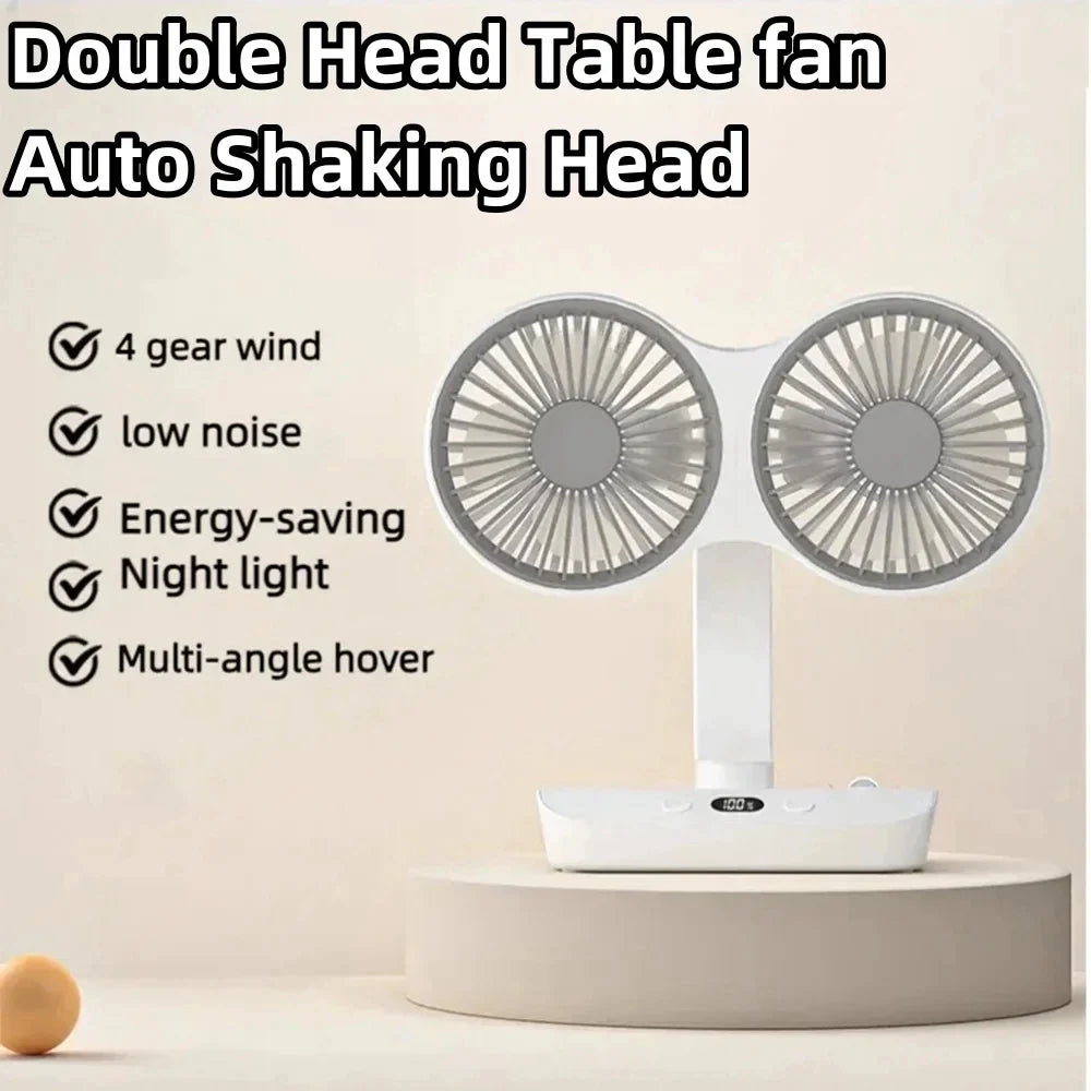 Brisano Table Fan Cordless | 8000mAh Battery | 90° Adjustable & 4-Speed Wind | LED Display & USB Charging