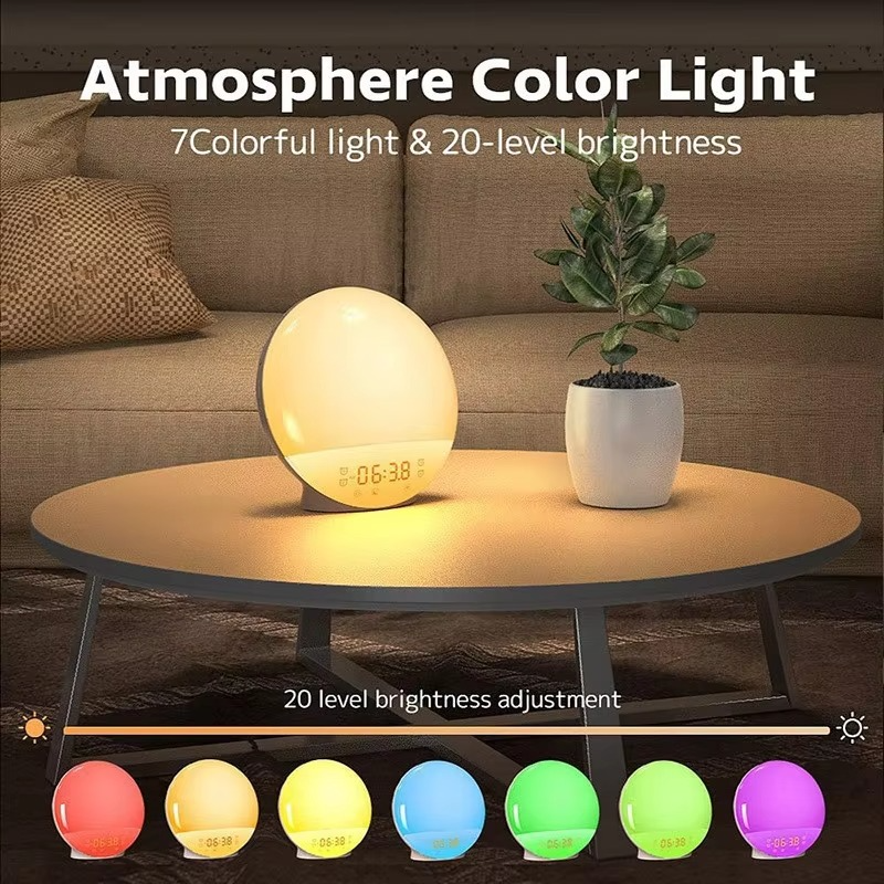 Sunrise Simulation Wake-Up Alarm Clock with Night Light & FM Radio