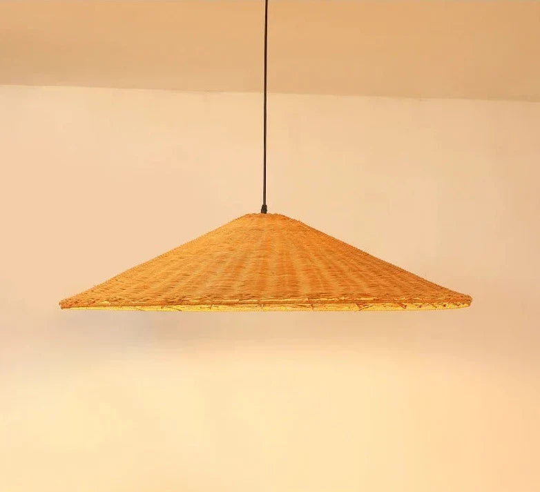 Scandinavian LED Pendant Lamp Made of Bamboo