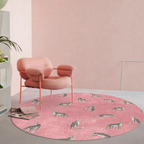 Plush Round Leopard Pattern Area Rug – Soft Thickened Floor Mat for Bedroom or Living Room