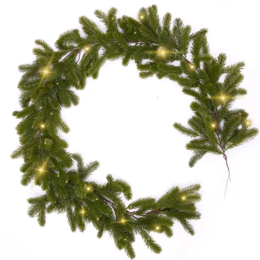 LightLux | Artificial Pine Garland with LED Lighting