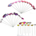 FloraViva Butterfly Garden Stakes | Set of 10 | Weatherproof & Colorful | For Beds, Flower Pots & Balcony