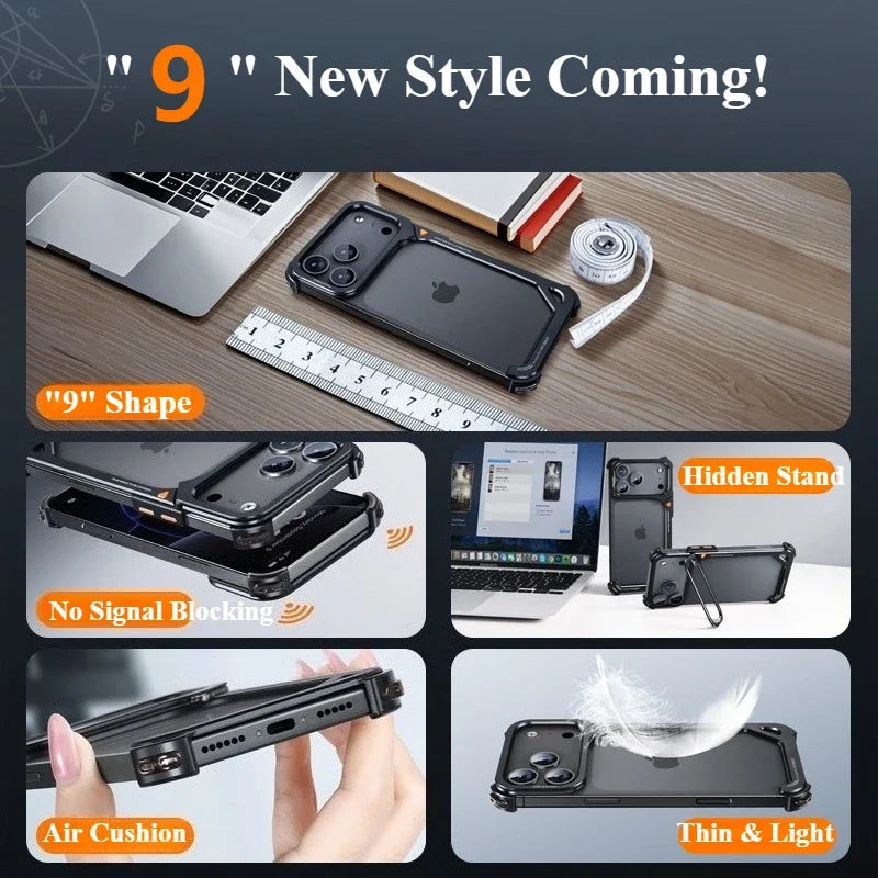 Metal Frameless Bumper iPhone17 Shield