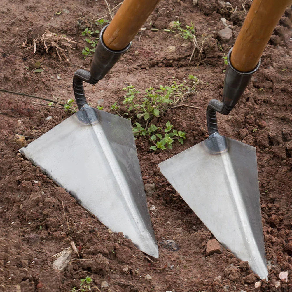 RootRaptor Triangle Hoe | Forged Manganese Steel | Sharp & Ergonomic | For Weeding & Seed Furrows