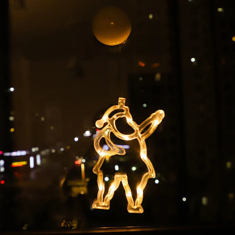 Luminova | LED Window Light Christmas | Bell · Snowman · Star | Battery Operated & with Suction Cup | Warm White | Window Decoration