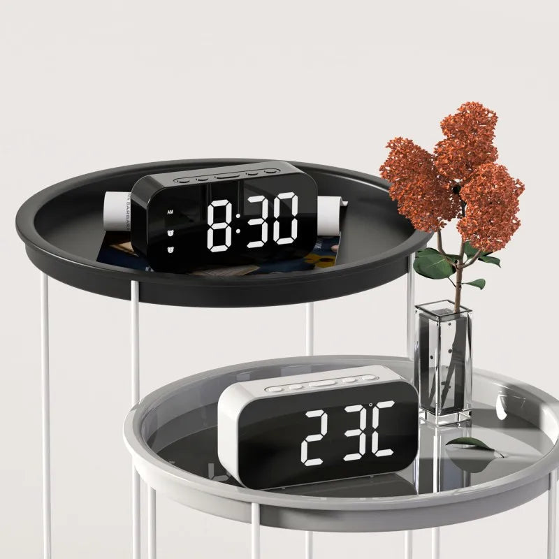 Modern LED alarm clock with temperature display and dual alarm function – Perfect for bedroom, office, and as stylish nightstand decoration