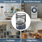 SPIRAFOLD Laundry Basket | Foldable & Breathable | Mesh Design with Carry Handles | For Home, Bathroom & Student Apartment