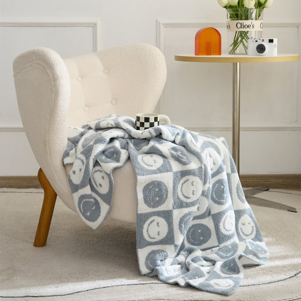 Smiley Checkered Blanket