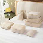 Travel Organizer Packing Cube Set with Zippered, Breathable Bags