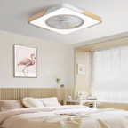 Ultra-Thin Nordic-Inspired Square Ceiling Fan Lamp