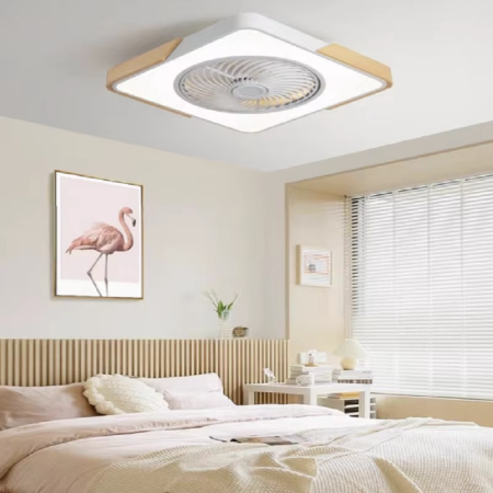 Ultra-Thin Nordic-Inspired Square Ceiling Fan Lamp