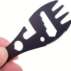 SurviFork Gear | Outdoor Cutlery & Multitool | Stainless Steel Black | Compact & Robust