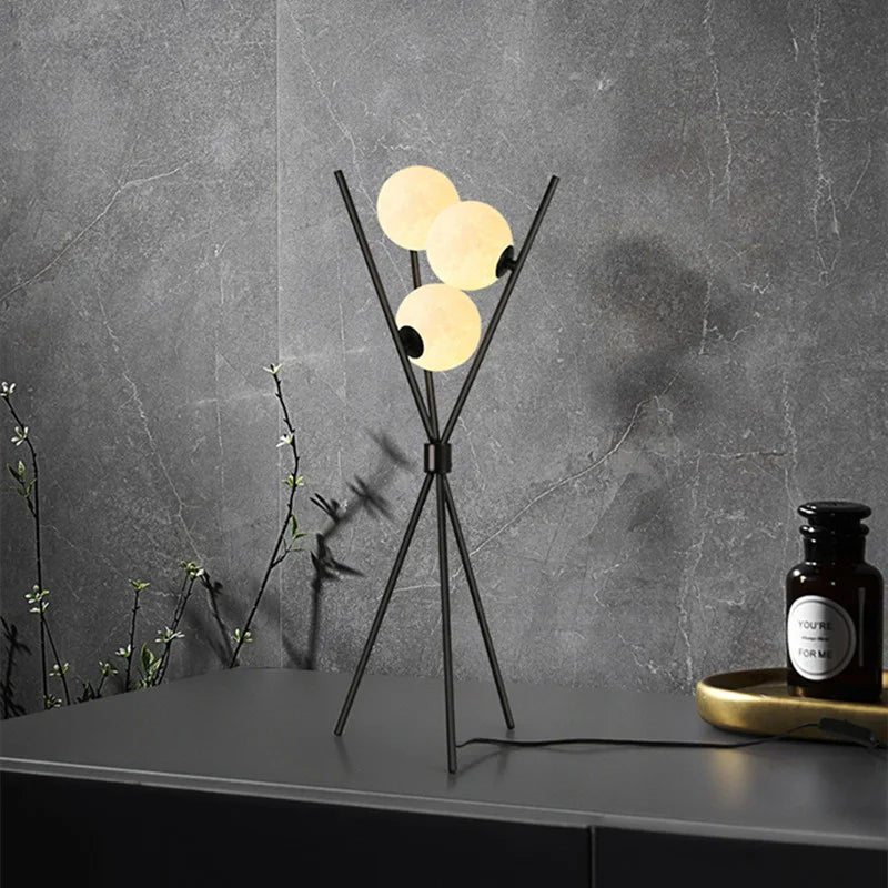 LunaGlow 3D Moon Floor Lamp modern design with tripod LED!