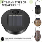 Solaverna 6-piece set solar replacement lids for garden lanterns | Ø 7 cm | LED lights with solar panel | Waterproof & Automatic