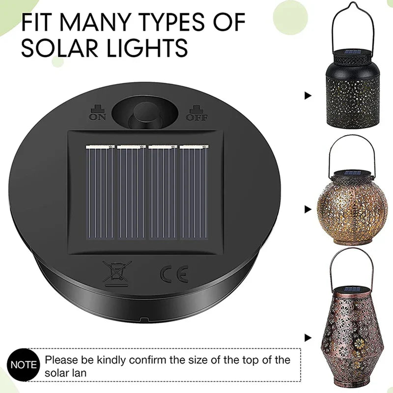 Solaverna 6-piece set solar replacement lids for garden lanterns | Ø 7 cm | LED lights with solar panel | Waterproof & Automatic