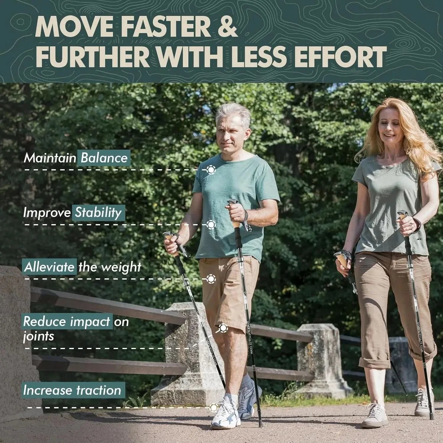 Foldable trekking poles for hiking & outdoor adventures