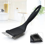 Bravura Grill Brush | 3-in-1 Stainless Steel Bristles | For Gas & Charcoal Grills