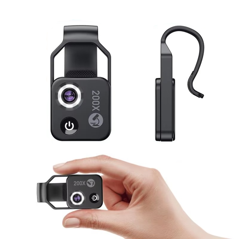 200X Zoom Professional Microscope Lens for Smartphones with Clip