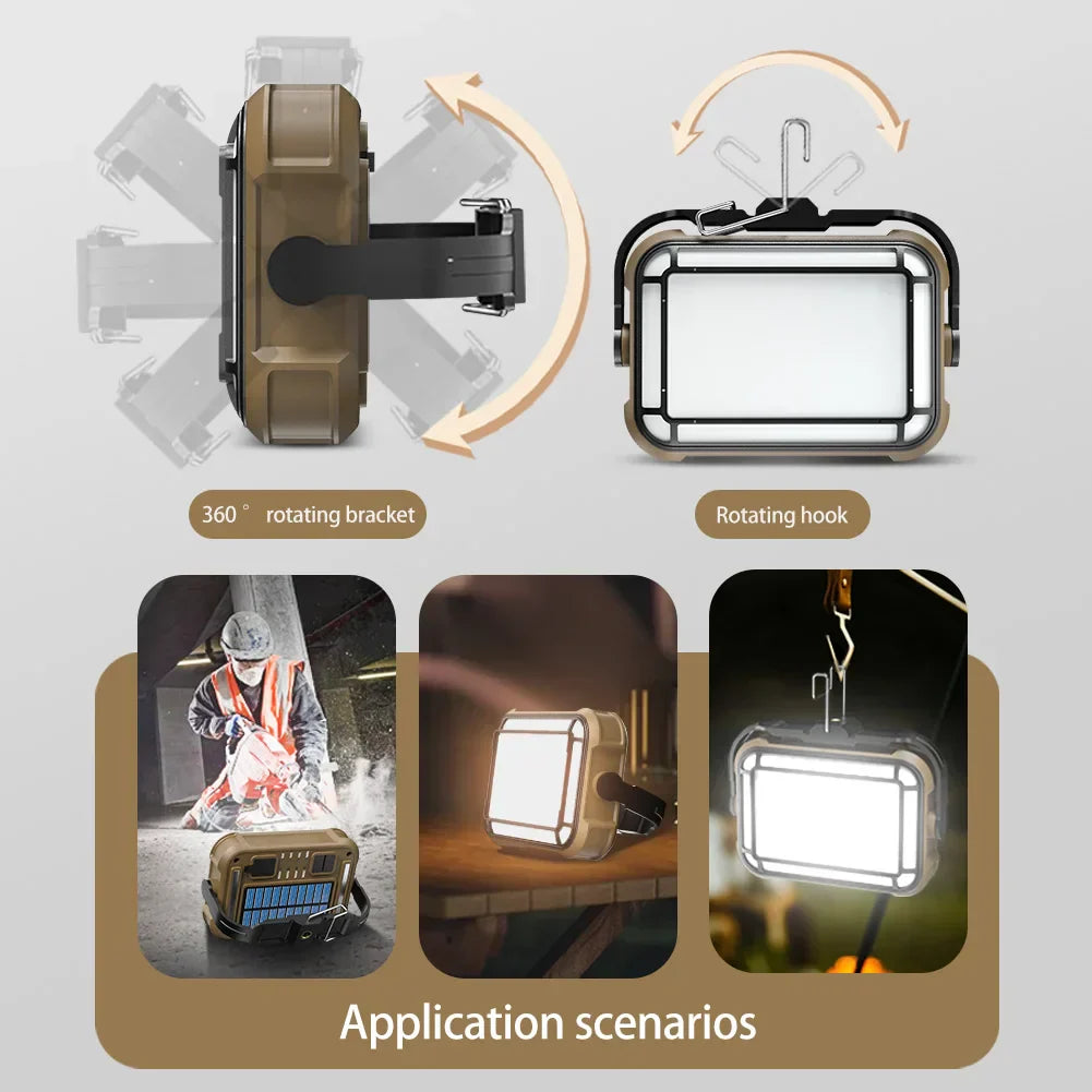 LumoLite Pro | Solar-powered Work Light | 3 Lighting Modes | Compact & Flexible
