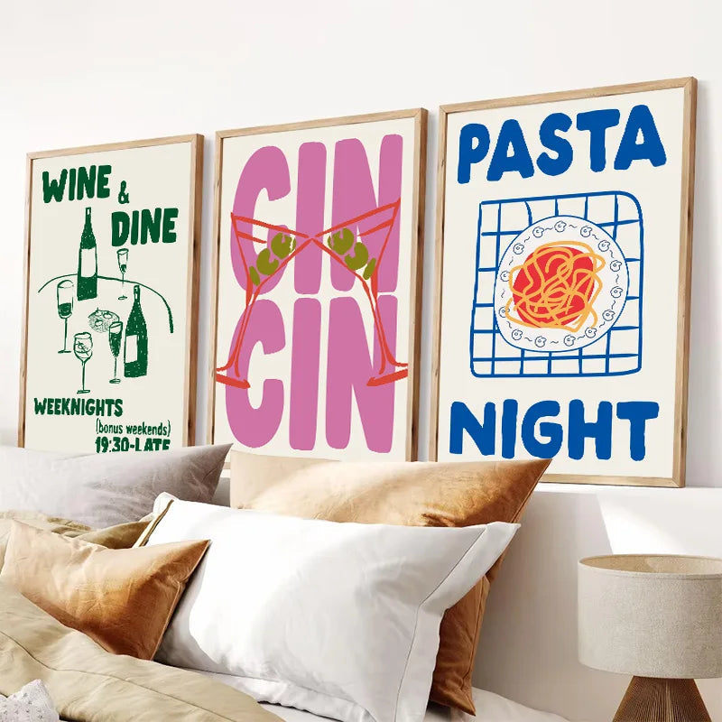 Cin Cheers Wall Art – Aesthetic Cocktail Poster Print