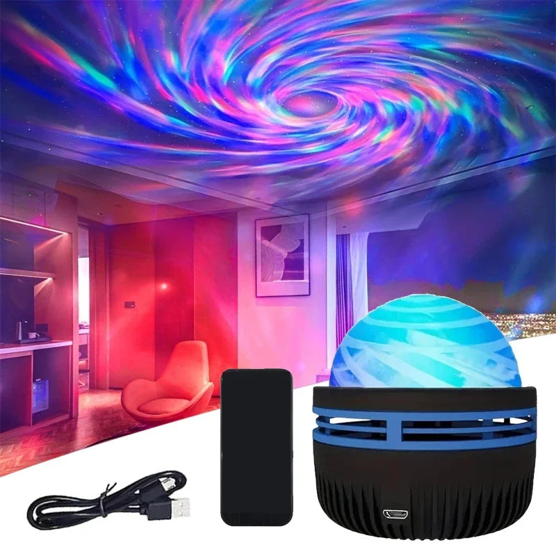 Polariva Northern Light Projector with Music Synchronization and Remote Control for RGB Ambient Lighting