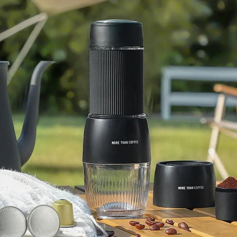 Portable Coffee Machine 18 Bar, Hand Pressure Operation, ZZUOM CM101, Compact Extraction for Outdoor Camping Travel Use