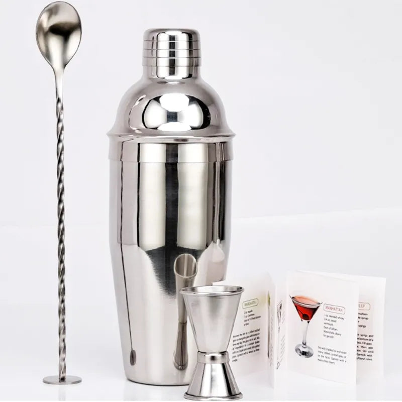 550 ml/750 ml Stainless Steel Cocktail Shaker Mixer Drink Bartender Set Bar Set Tools With Wine Rack Stand Tool for Birthday Gift
