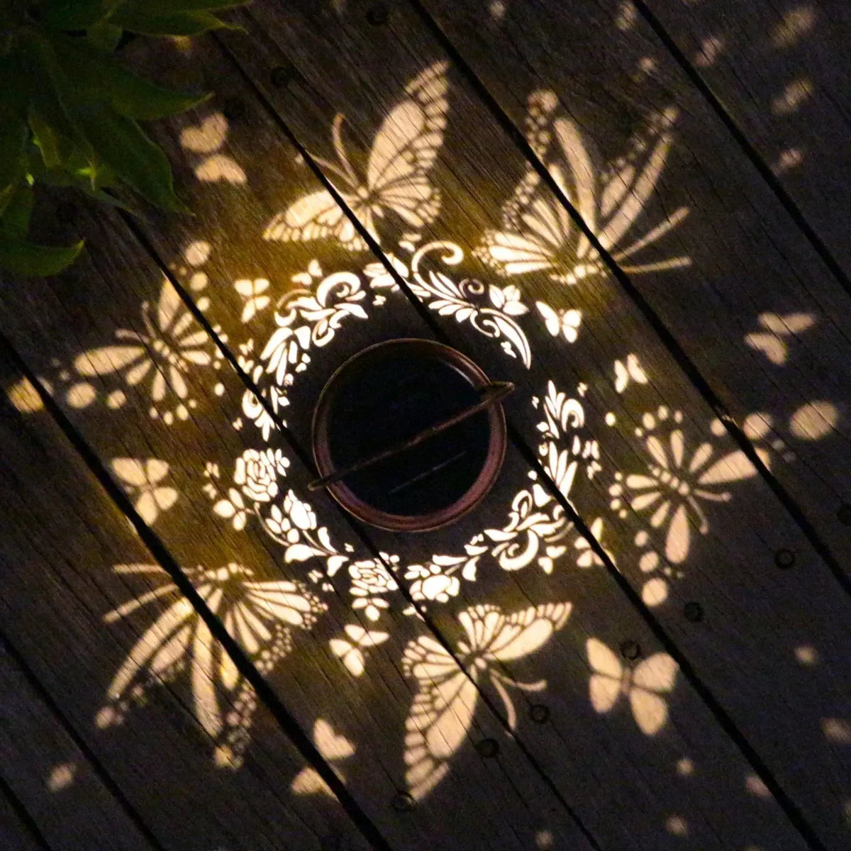 Luminara SolFlair Solar Lantern | Retro Design with Butterfly Motif | IP65 Waterproof | Warm Light for Garden & Balcony