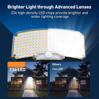LumaXpert 234 | Solar Outdoor Spotlight with Motion Sensor | 3 Light Modes & Remote Control | IP65 Waterproof