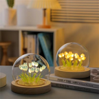 Handmade Artificial Tulip LED Night Light Bedside Table Lamp for Bedroom and Gift Decor