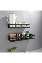 Modern black floating shelves