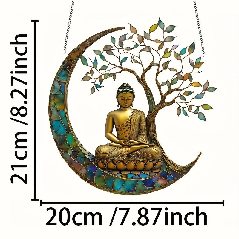 Acrylic Sun Catcher ZenLight | 2D Buddha Decor | Window & Home Accessory | Spiritual Room Design