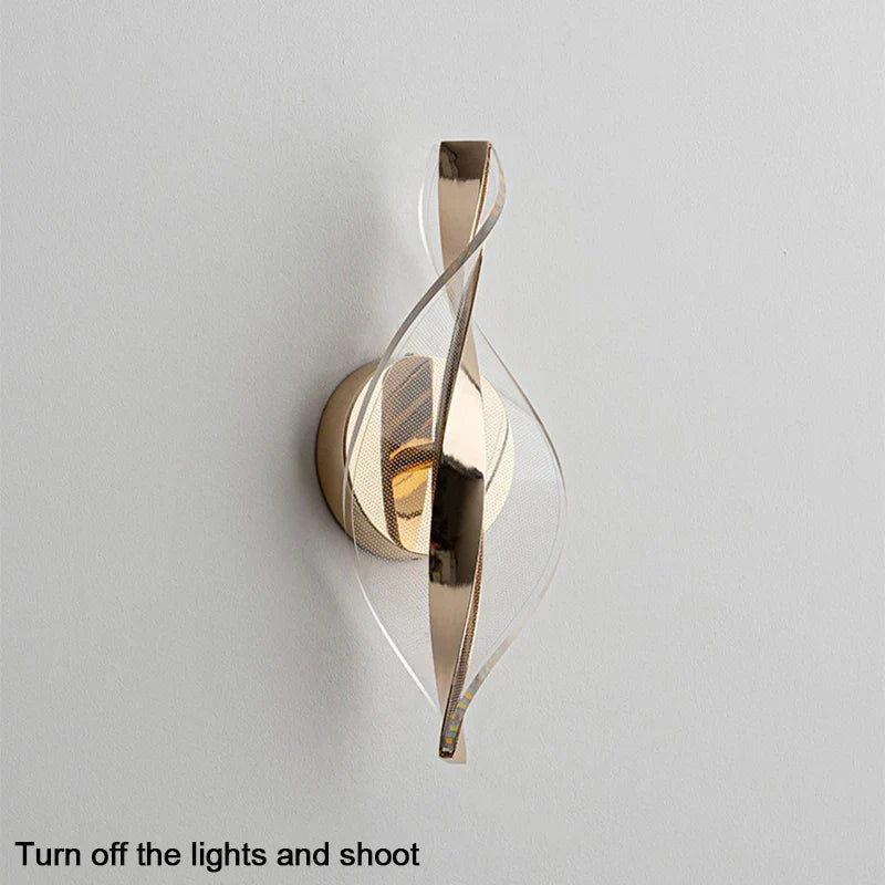 LED Wall Light NordGlow | Modern Acrylic & Metal Design | 3-Color Light | Creative Interior Lighting for Living Room & Bedroom