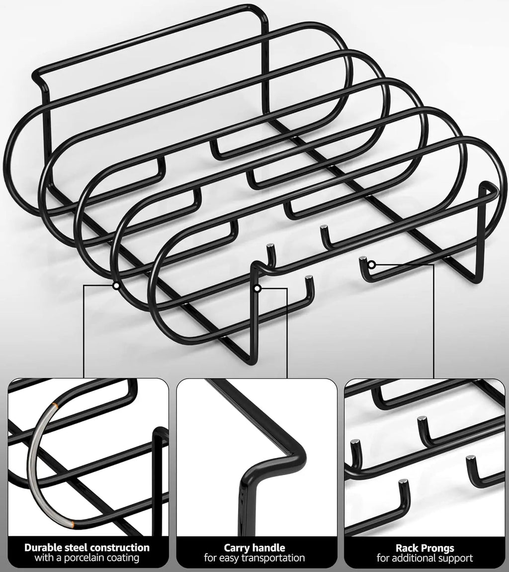 Rib Holder GrillMeister Pro | For 4 Racks | Non-Stick Coated | For Gas Grill & Oven