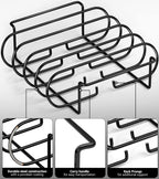 Rib Holder GrillMeister Pro | For 4 Racks | Non-Stick Coated | For Gas Grill & Oven