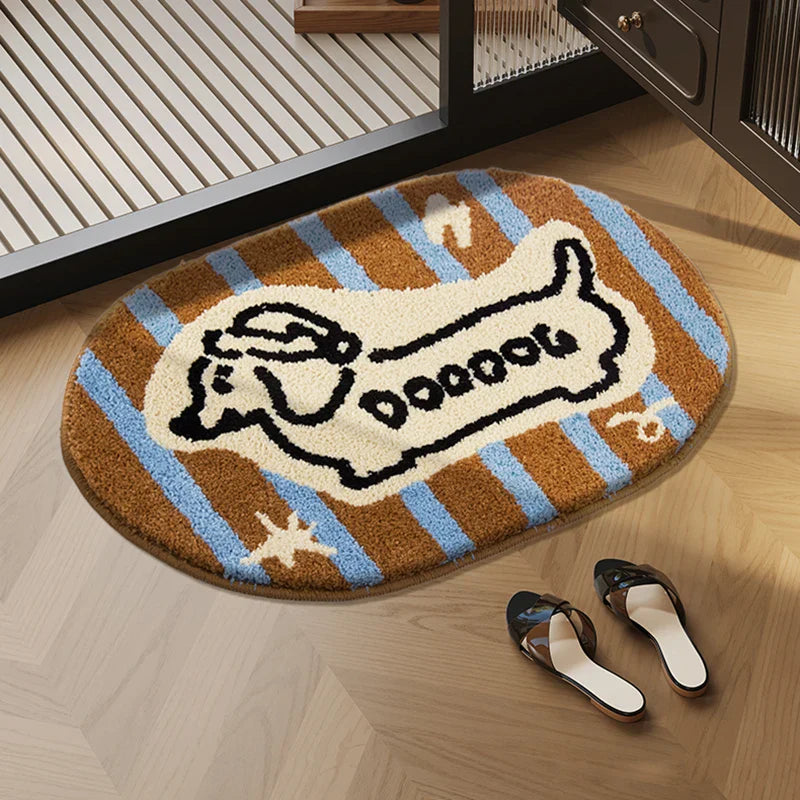 Tufted Dachshund Bathroom Mat