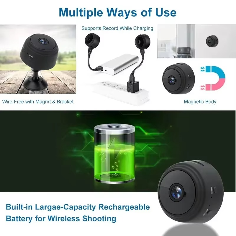 Mini 1080p HD Wireless Security Camera with Night Vision and Audio