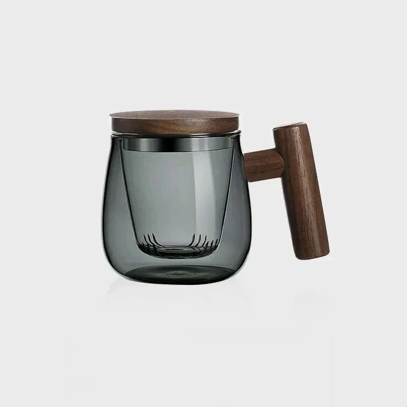 Ultramodern Glass Tea Cup with Filter and Lid