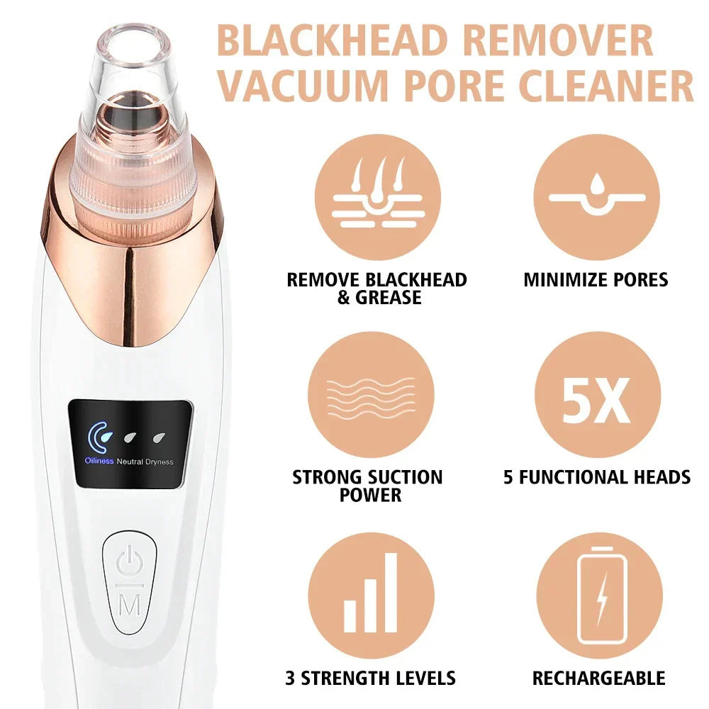 Electric blackhead removal device and facial cleansing instrument