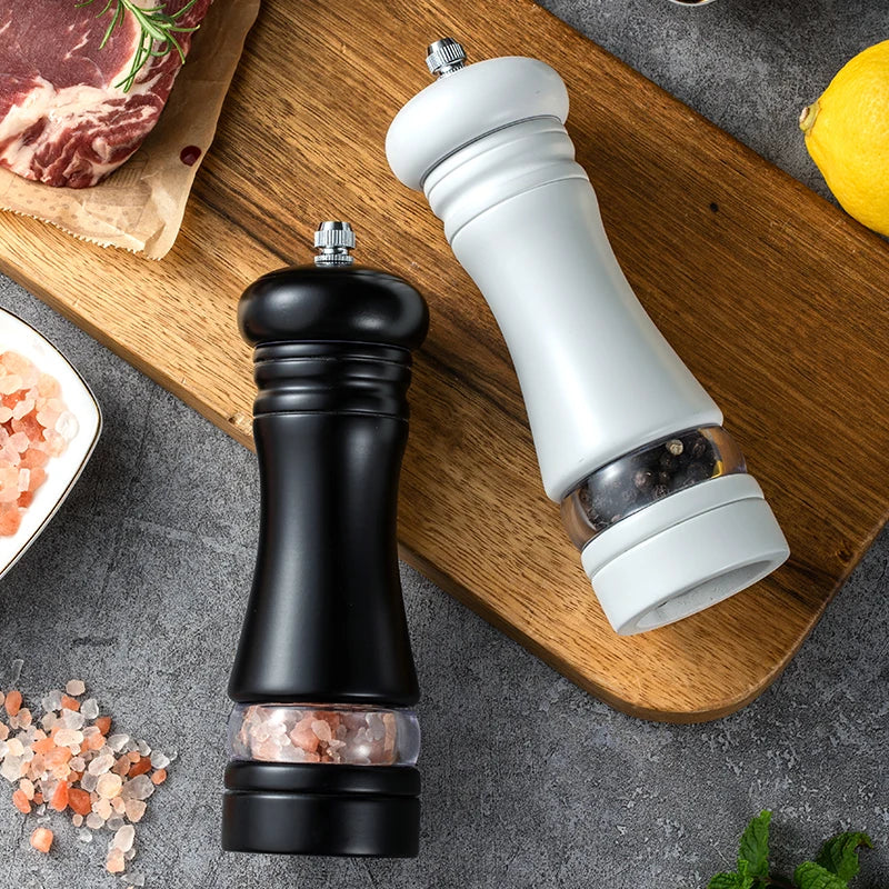 Stylish wooden salt and pepper mill set for the discerning