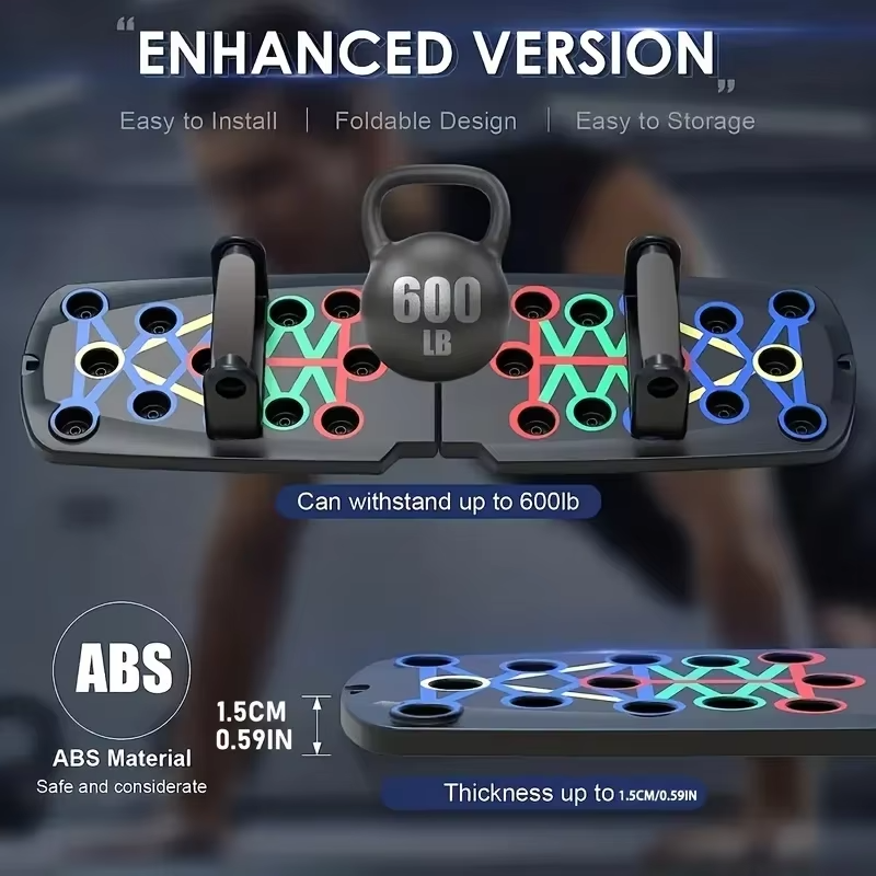 Portable Foldable Push-Up Board for Full-Body Strength Training