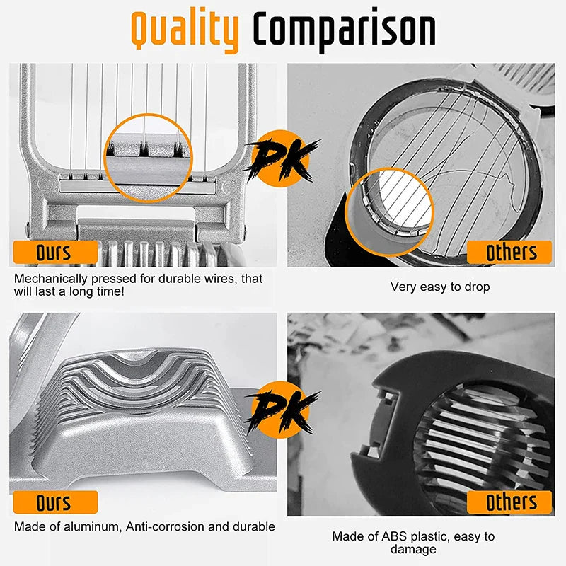 Egg Slicer SchnittMeister | Stainless Steel Cutting Wires | For Egg, Cheese & Mushrooms | Robust Aluminum Housing