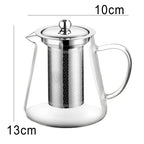450ml-950ml Heat Resistant Glass Teapot – Stainless Steel Tea Filter, Flower Kettle for Kung Fu Tea, Puer and Oolong Tea