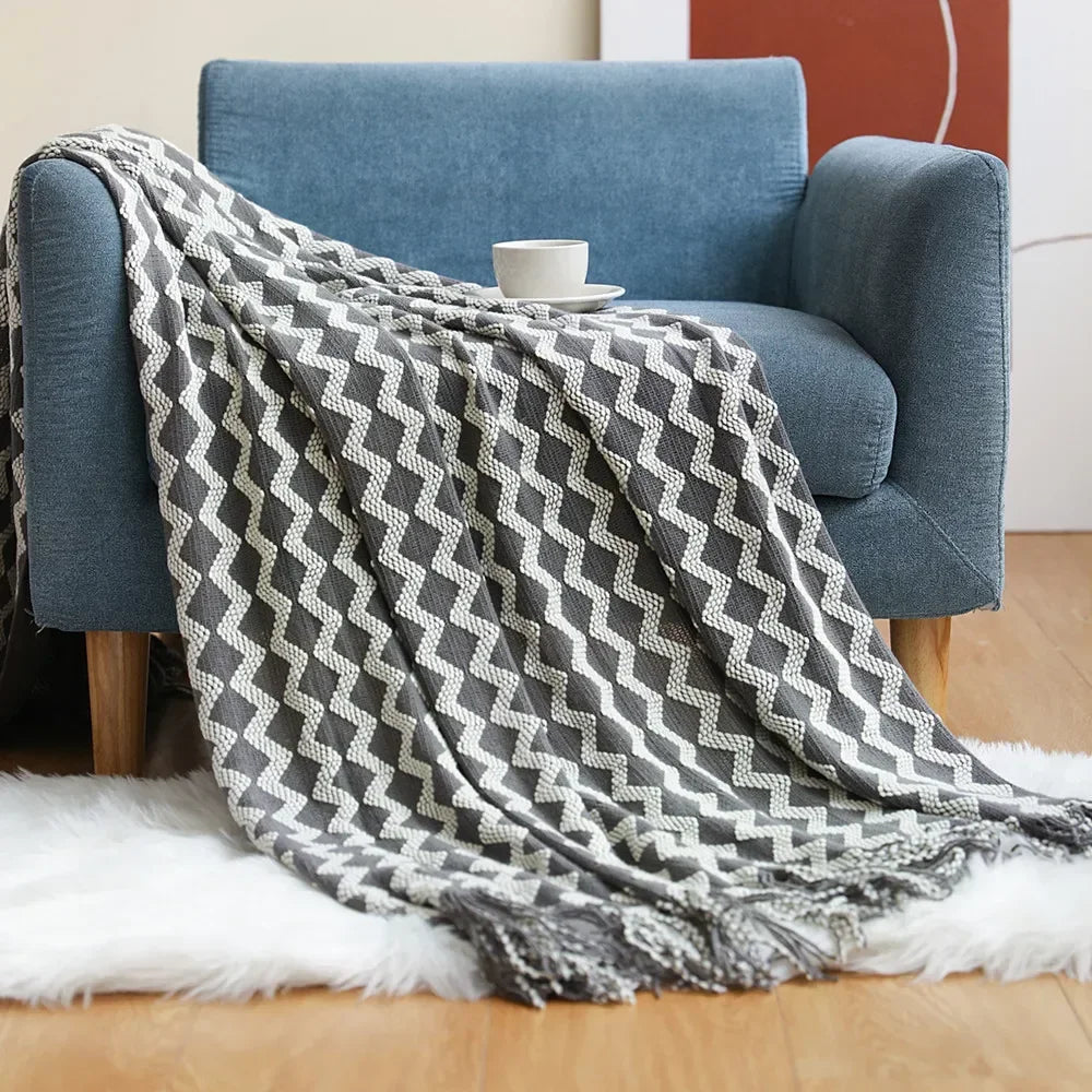 Nordic Style Dick Knitted Blanket