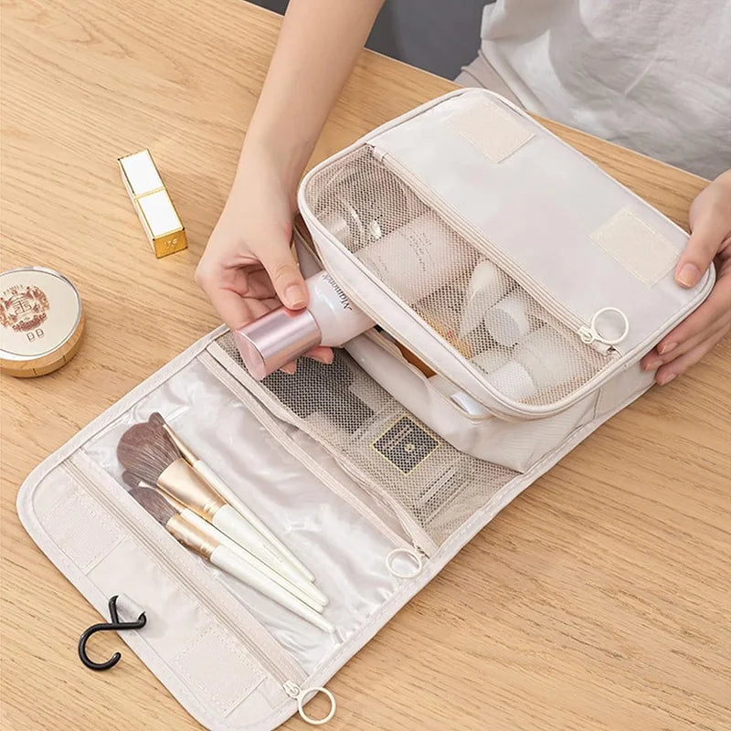 Hanging Travel Toiletry Bag with 6 Compartments and Wet Pocket