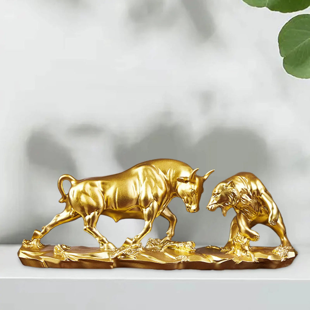 Feng Shui Bear and Bull Statue, Bull Figure, Collection Cow Sculptures Animal