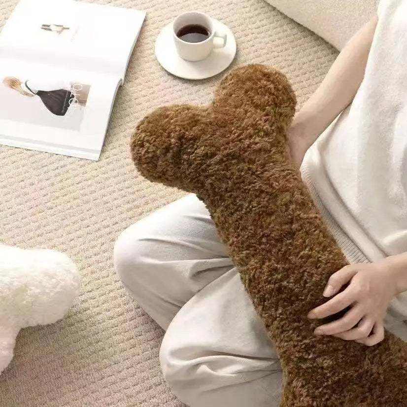 Creative Bone-Shaped Plush Pillow
