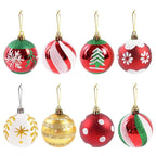 Glass Christmas Ornaments Pattern Set of 6 Balls for the Tree